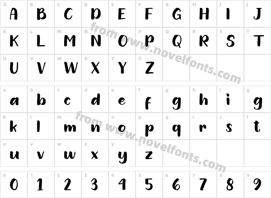 KasperLullabyRegularCharacter Map