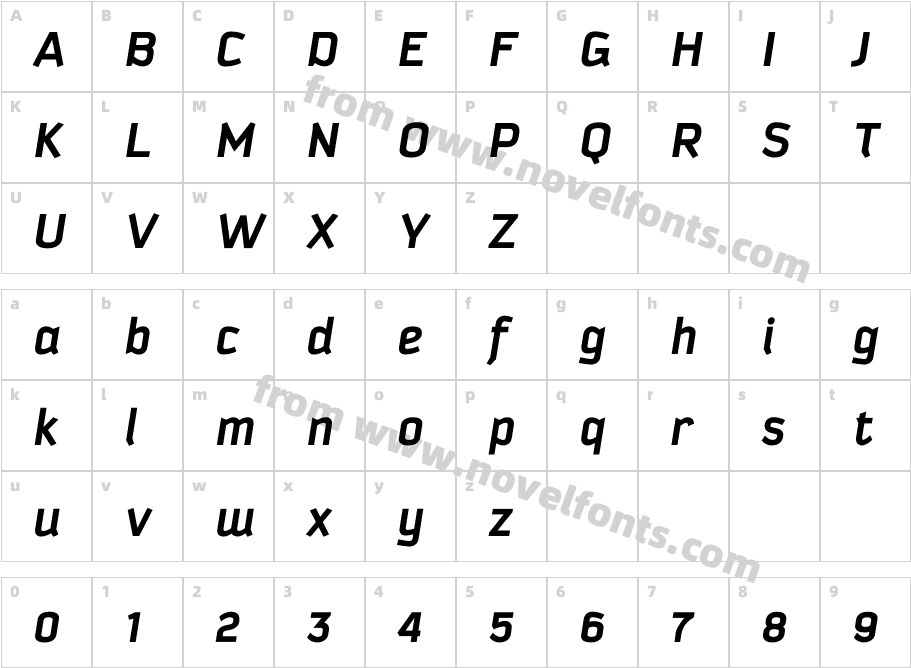 KautivaProC-BoldItalicCharacter Map