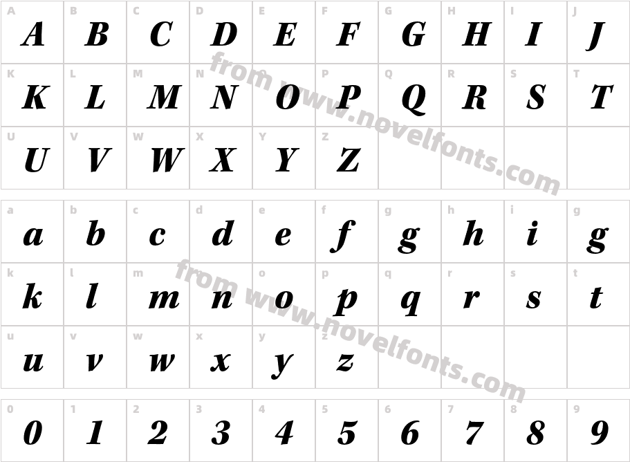 Kepler Std MediumCharacter Map