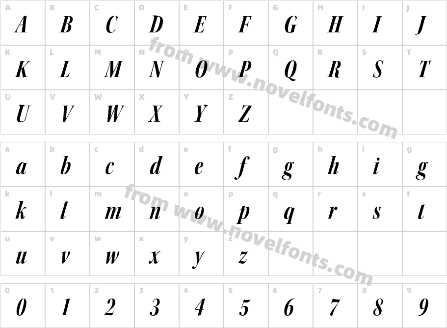 Kepler-Std-Bold-Condensed-Italic-Display_26077Character Map