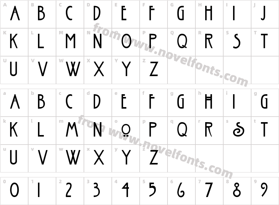 Fanzee-CondensedCharacter Map