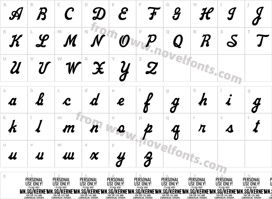 Kerney Rounded PERSONAL USE RegularCharacter Map