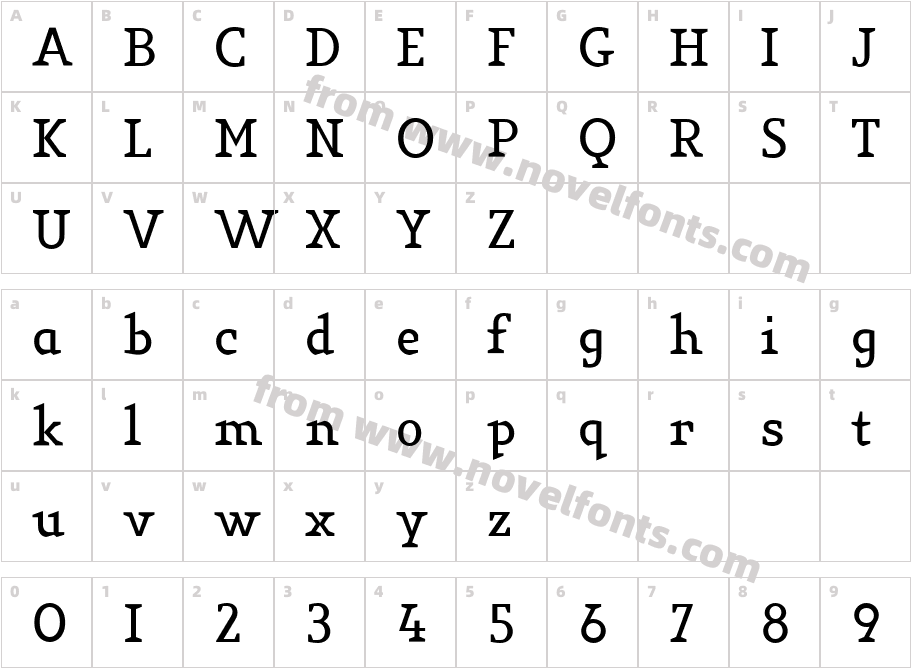 KeyLightLiningNumbersCharacter Map