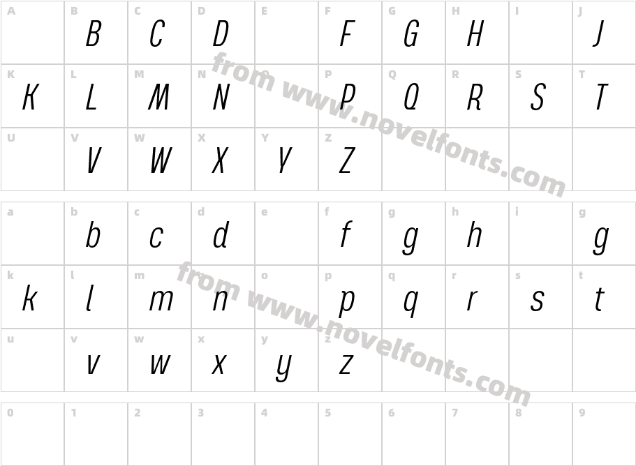 KitchakanDemoLightItalic-ywRg3Character Map