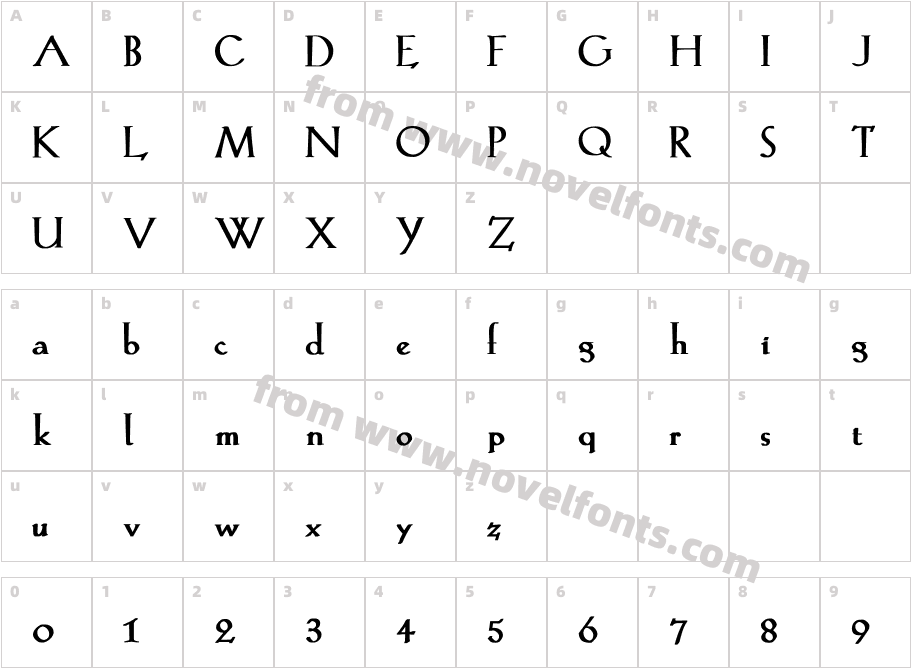 KochRoman-Bold_26580Character Map