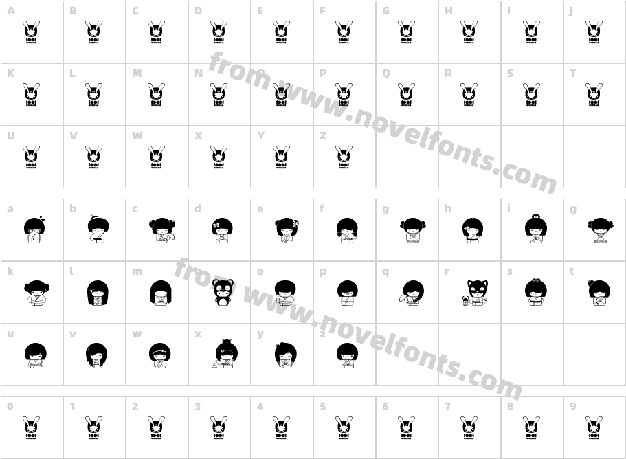 Kokeshi KawaiiCharacter Map