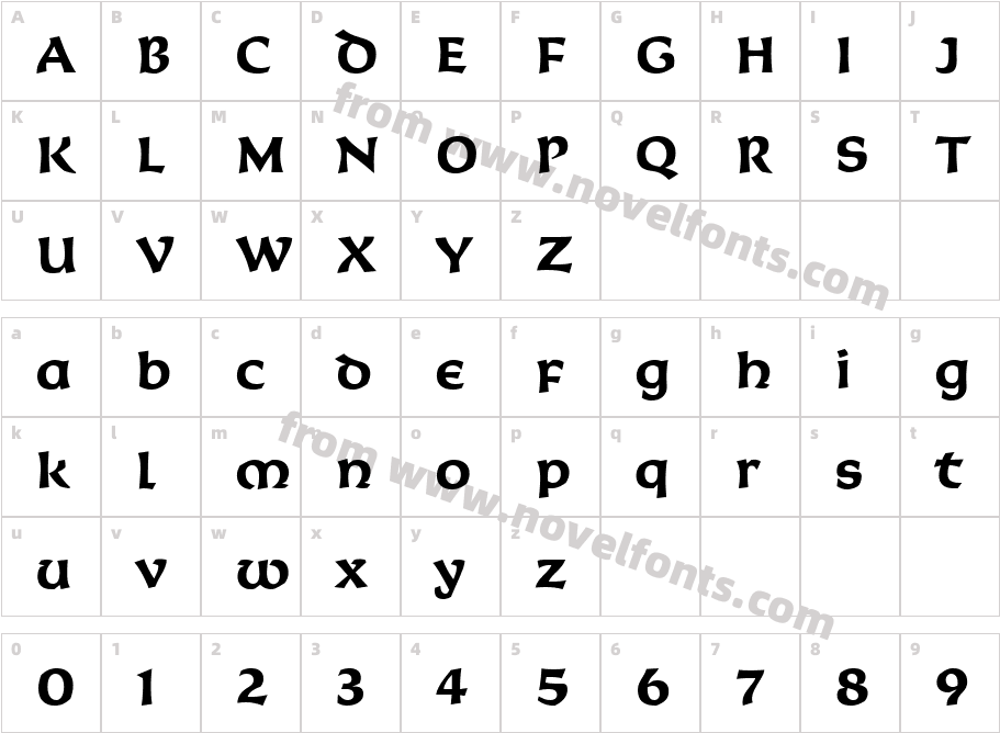 KoriganITC-BoldCharacter Map