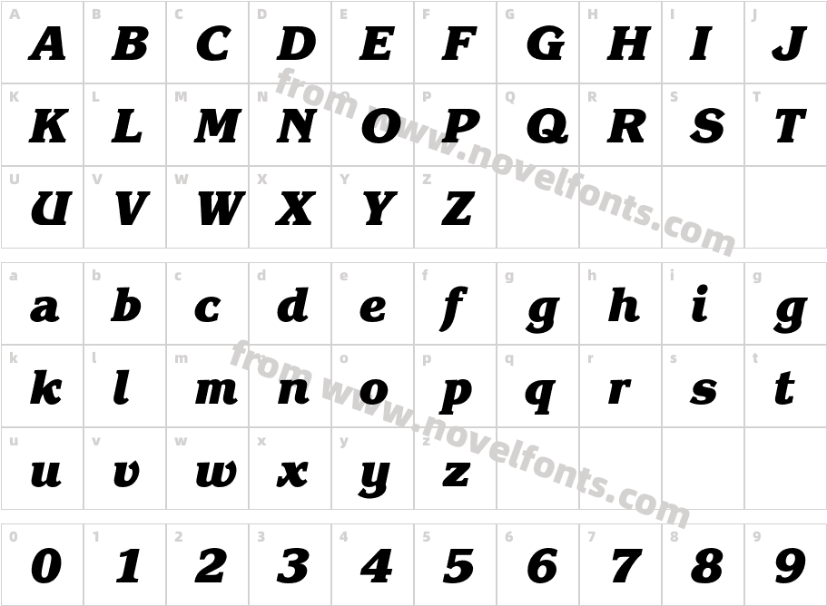 KorinnaBlackC-BoldItalicCharacter Map