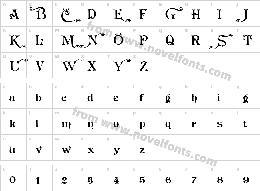 KosterMixedBeta001Character Map