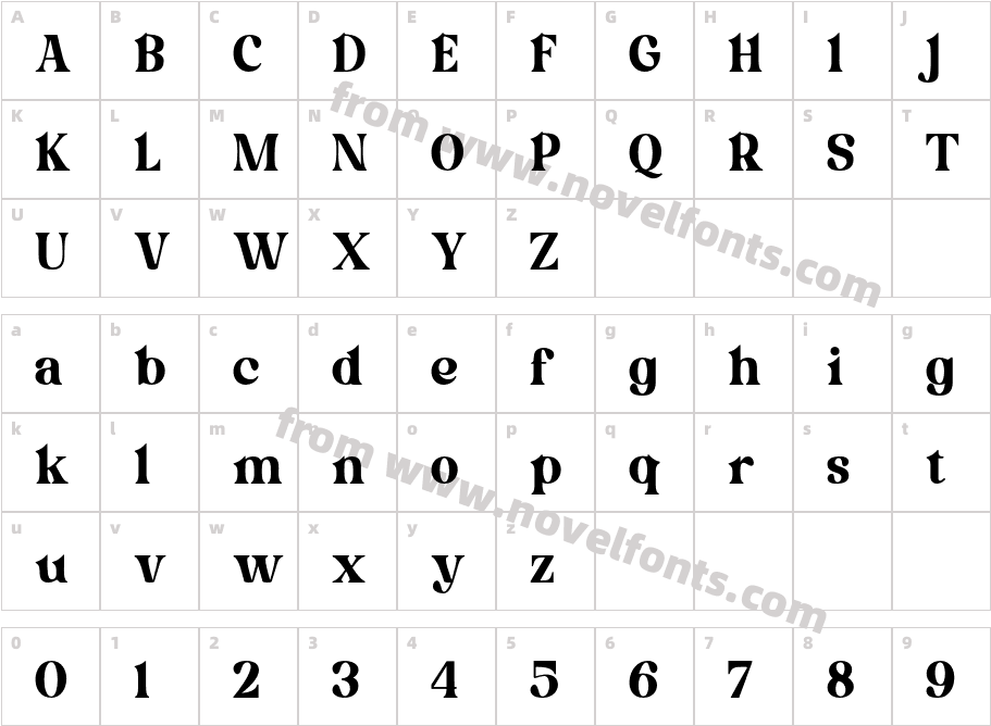 KrifonRegularCharacter Map