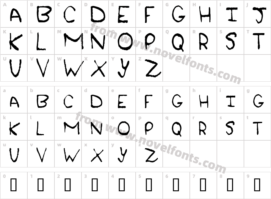 KrustCondensedCharacter Map