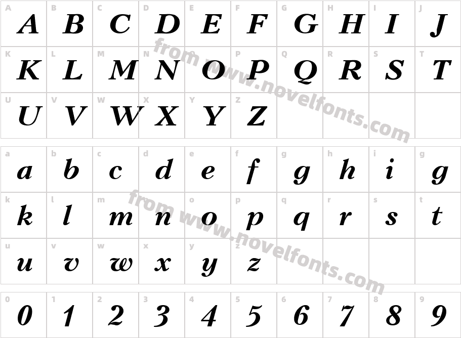 KudrashovBoldItalicCharacter Map