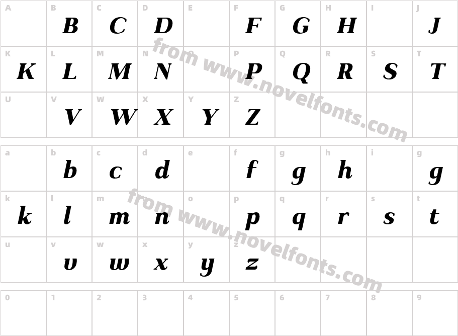 Kulachat Serif DEMO ExtraBold ItalicCharacter Map