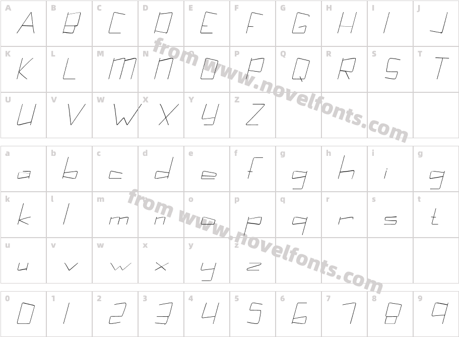 KuppelcondenseitalicKuppelCharacter Map