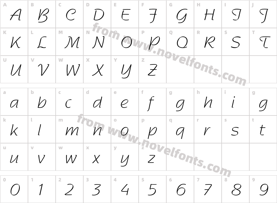 AgfaNadianneStd-BookCharacter Map