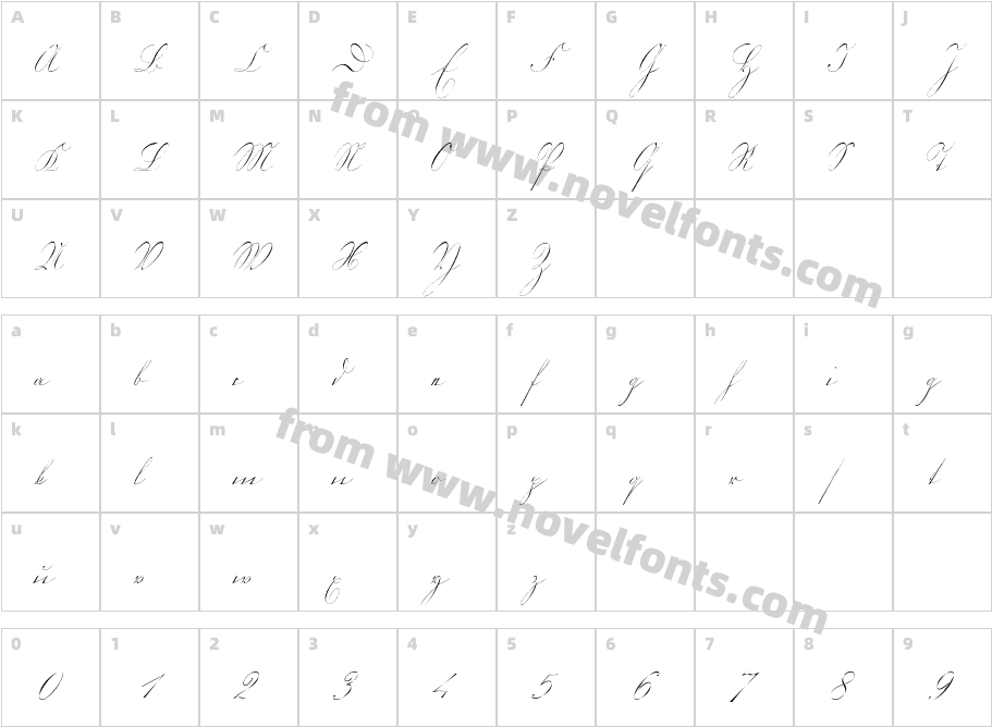 Kurrent KupferstichCharacter Map