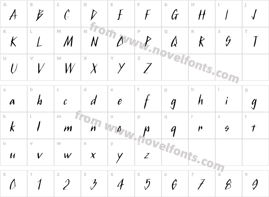 KurtzExtended_ItalicCharacter Map