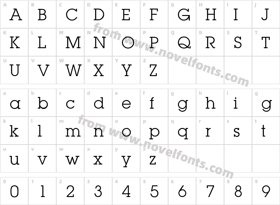 L850SlabCharacter Map