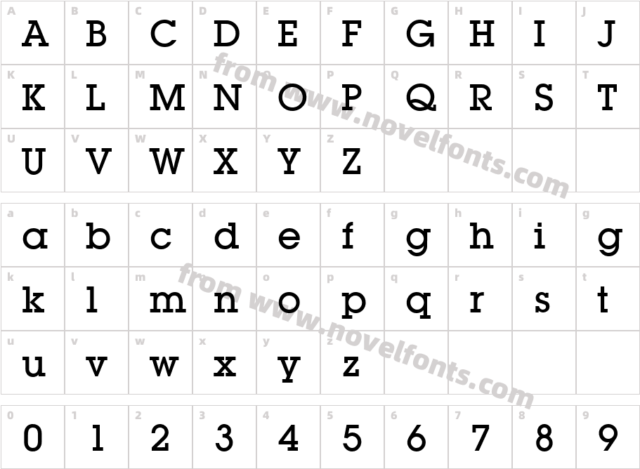 L850SlabMediumCharacter Map