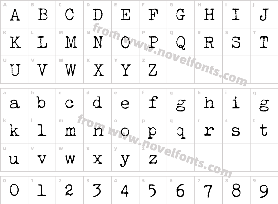 LUCKYTYPEWRITERCharacter Map