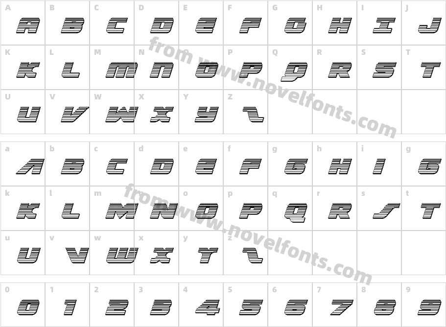 Federal Escort Chrome ItalicCharacter Map