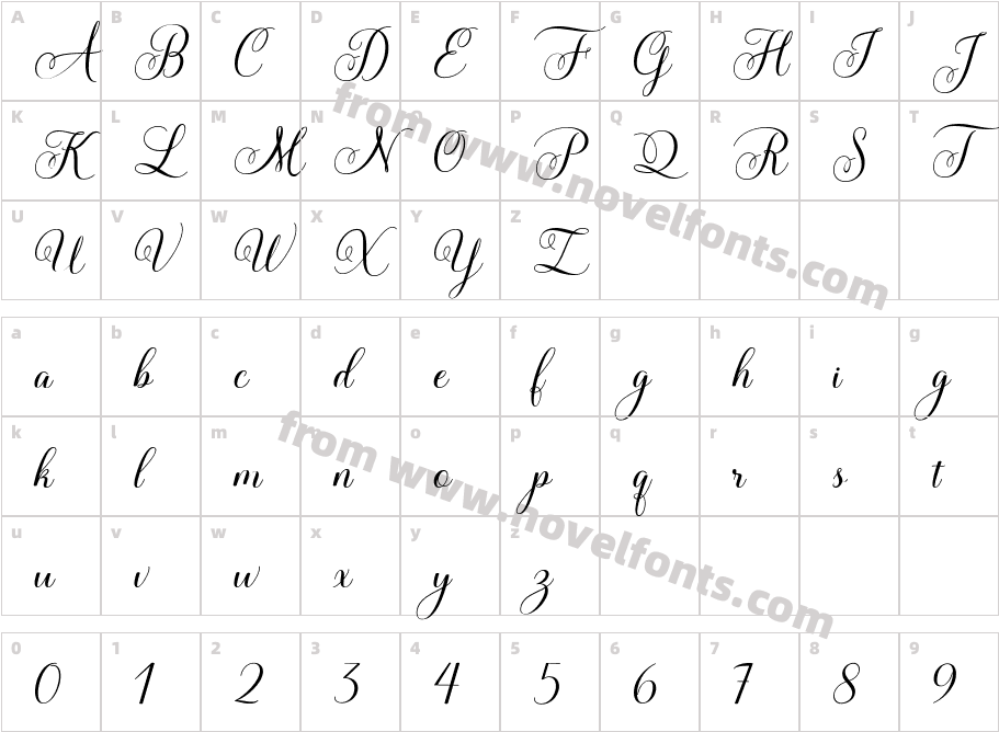 Lady Angelina ScriptCharacter Map