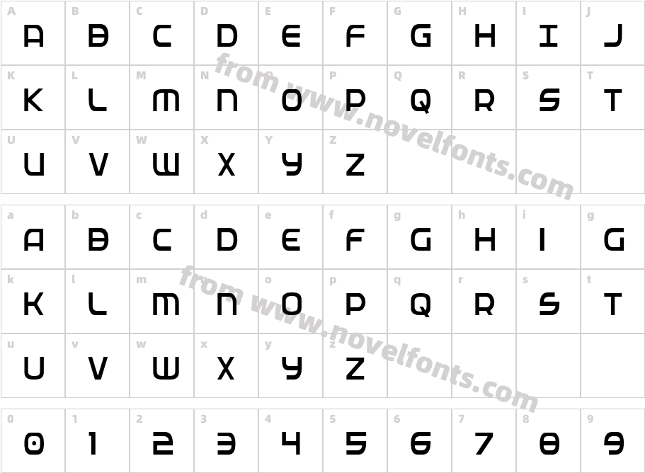 Federal Service Light CondensedCharacter Map