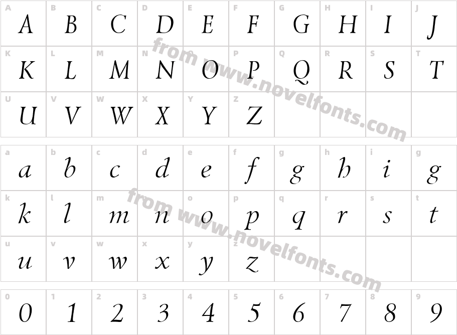 LazurskiItalicCharacter Map