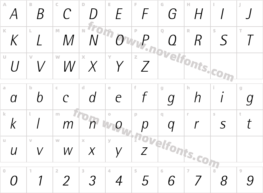 AgfaRotisSemisansLight-ItalicCharacter Map