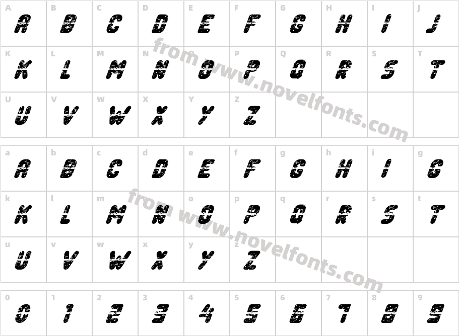 Legend Bold ItalicCharacter Map