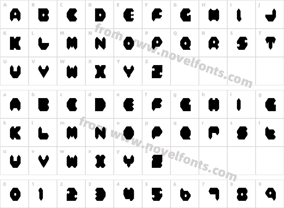 Feldercarb CondensedCharacter Map