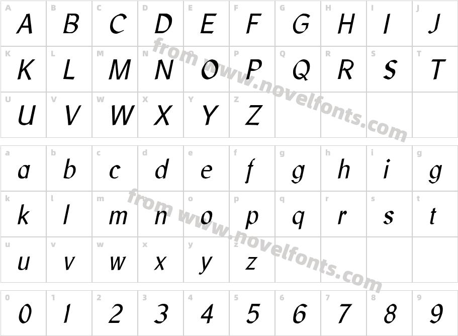 LibrisADFStd-ItalicCharacter Map