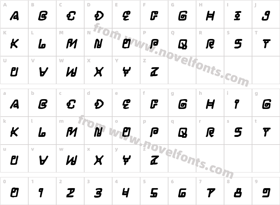 LifeFormBB-BoldCharacter Map