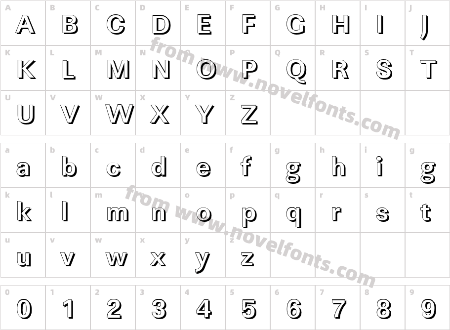 LinearShBoldCharacter Map