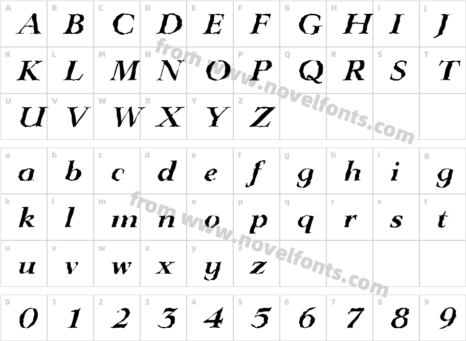 LingwoodRandomBoldItalicCharacter Map