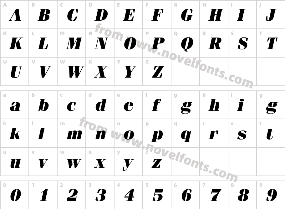 FeniceITCbyBT-UltraItalicCharacter Map