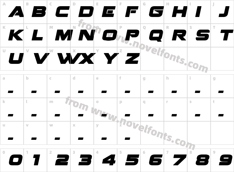 Fenix BlackletterCapsCharacter Map