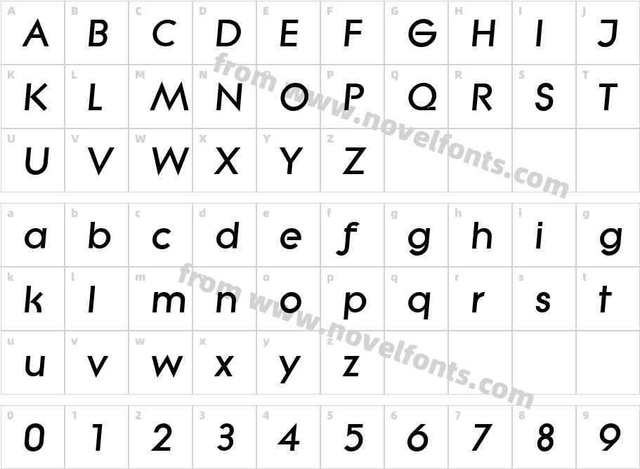 LiteraSerialHeavyItalicCharacter Map