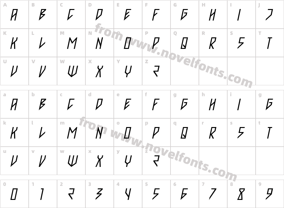 Literally ItalicCharacter Map