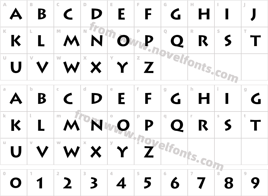 Lithos-BoldCharacter Map