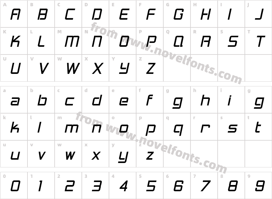 LoganFive-ItalicCharacter Map