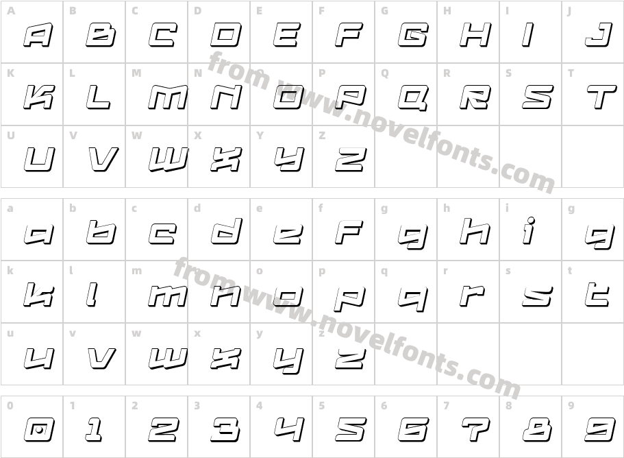 LogofontikExtruded4F-ItalicCharacter Map