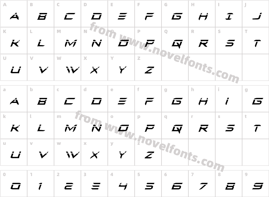 Ferret Face Laser ItalicCharacter Map