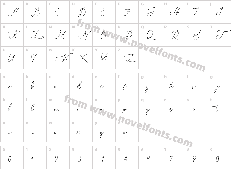 LovelyPrettyRegularCharacter Map