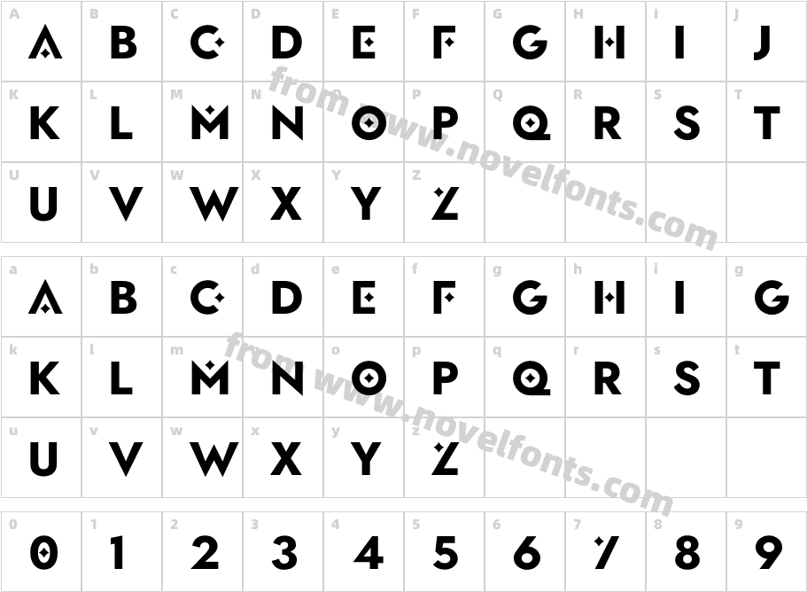 LozangeNoCommercialRegularCharacter Map