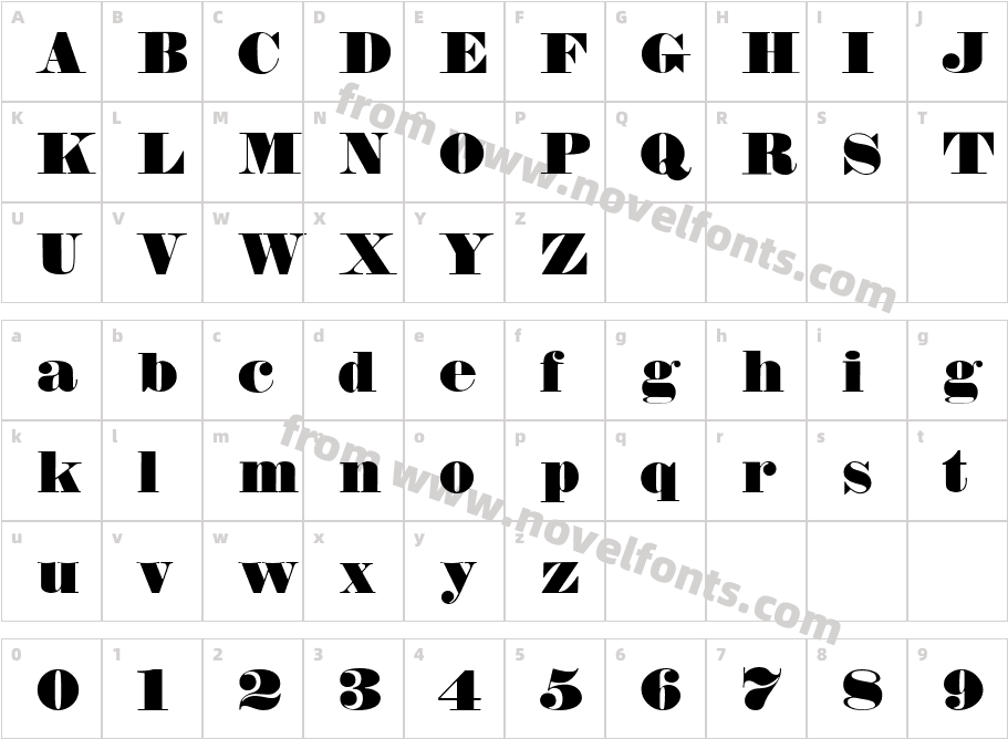 Fette Bauersche Antiqua UNZ ProCharacter Map