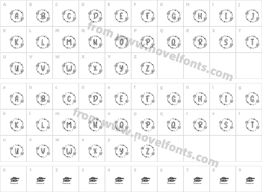 Lunarin Chinese MonogramCharacter Map