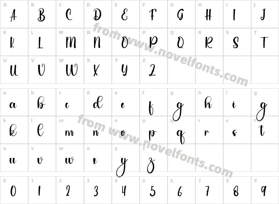 LutfiRegularCharacter Map