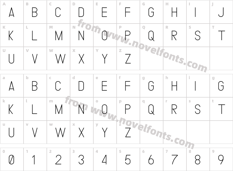 METRO POLICE LIGHTCharacter Map