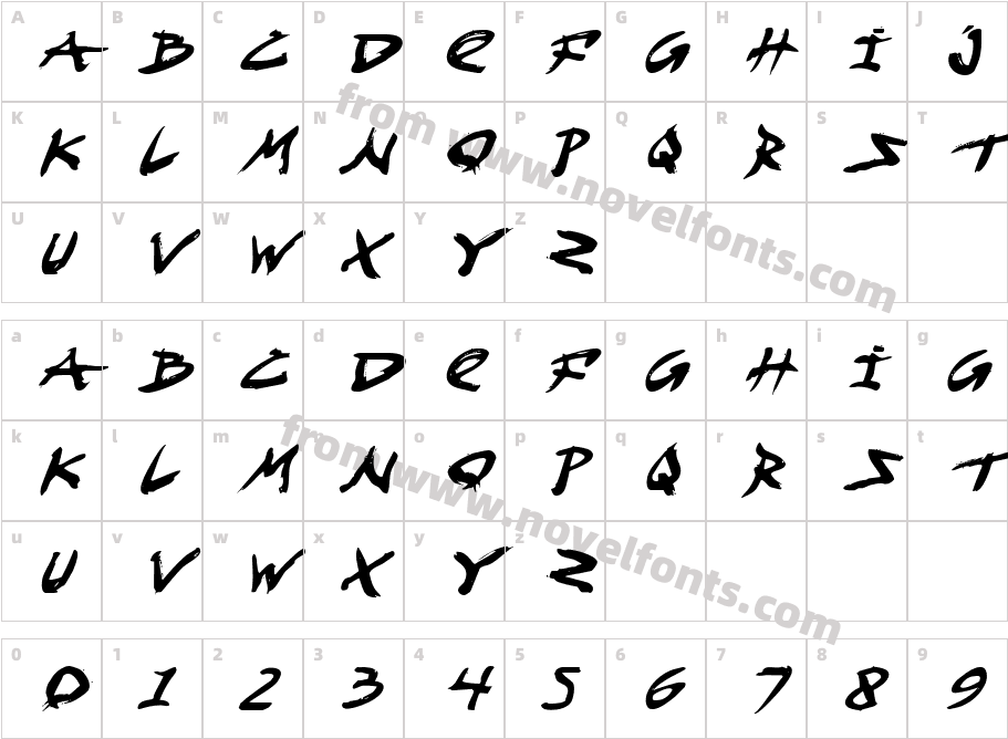 Fight Kid ItalicCharacter Map